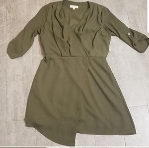 MONTEAU green shirt dress Sz L
